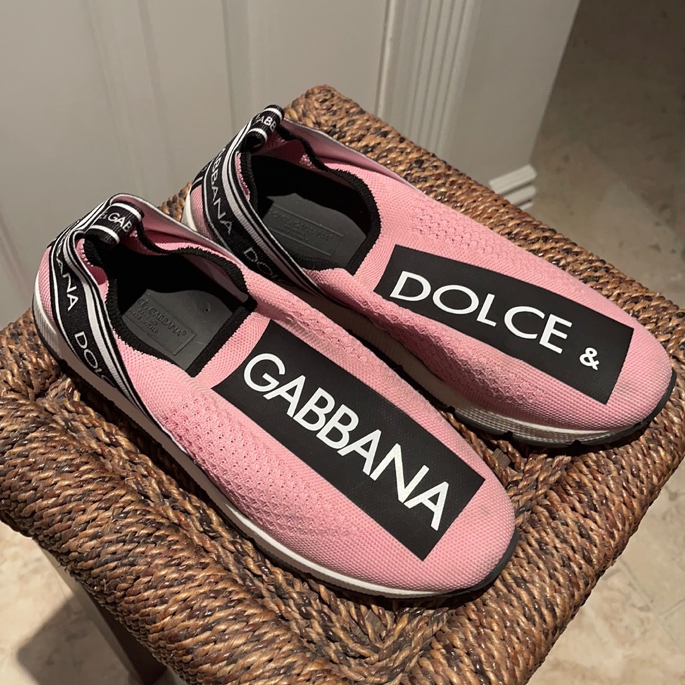 Pink Golce & Gabbana Sorrento Knit Trainers